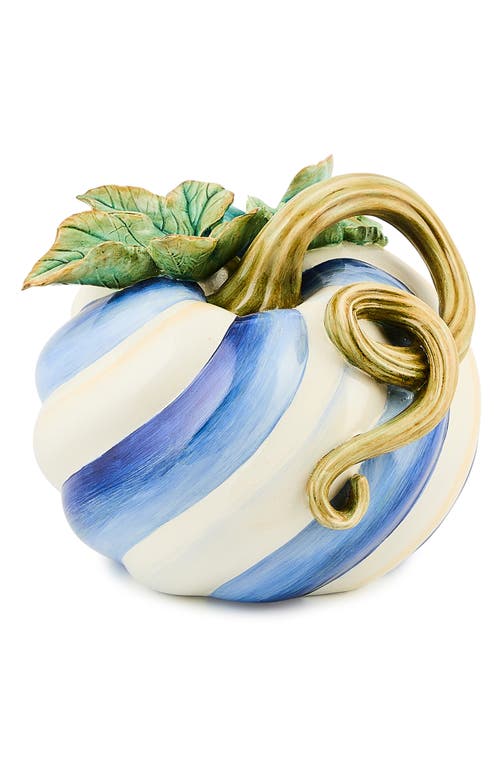 Mackenzie-childs Mackenzie Childs Royal Swirl Twisted Stem Pumpkin In Blue