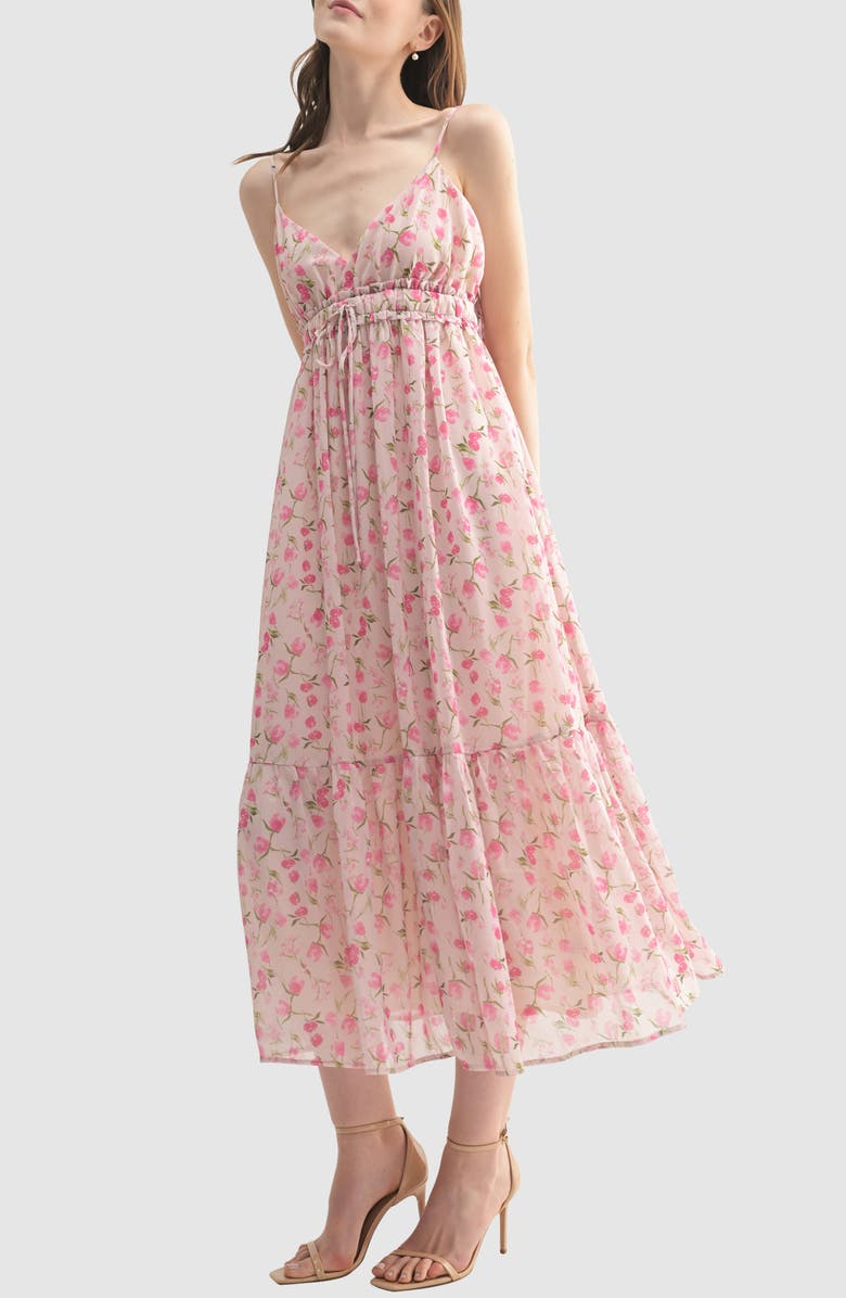 Lush Tiered Maxi Dress, Alternate, color, Pink Floral