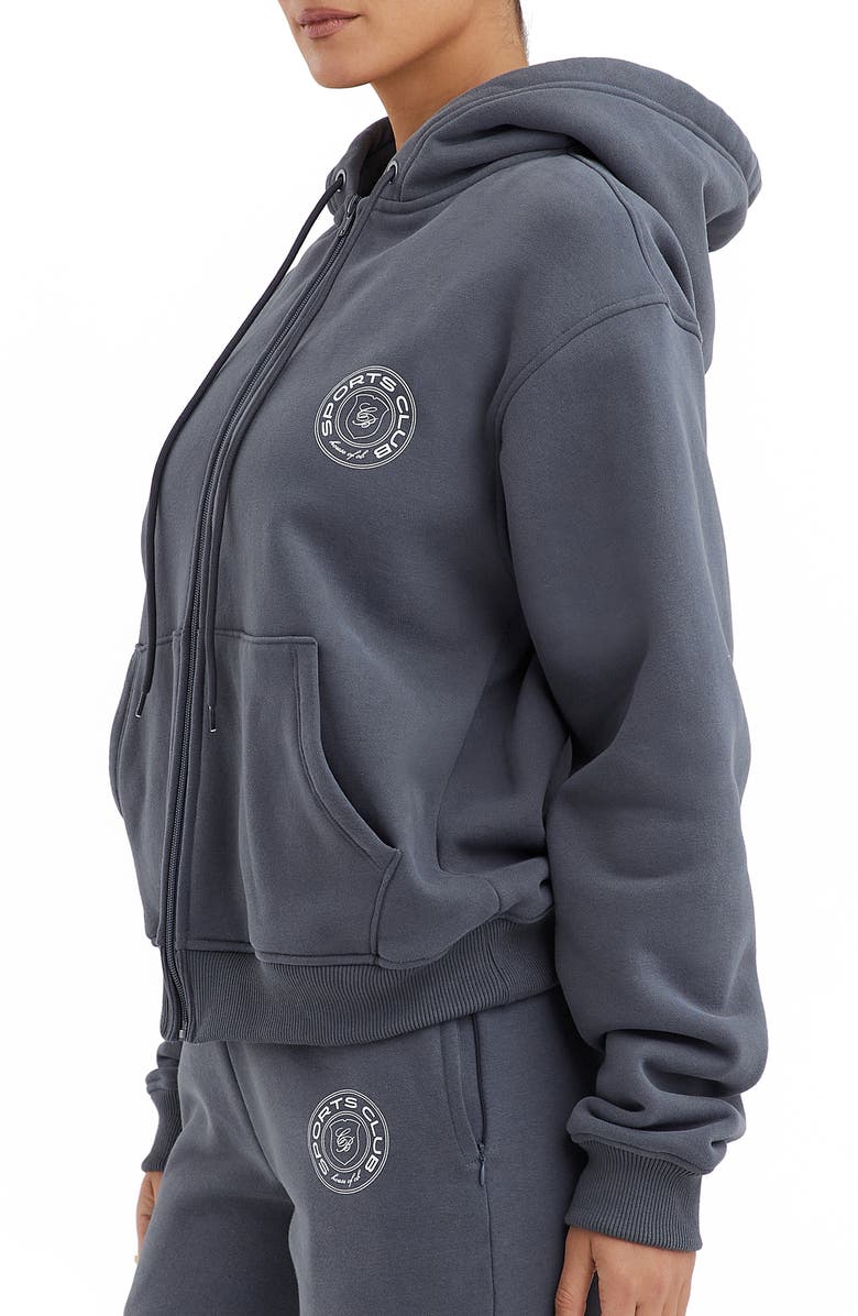 HOUSE OF CB Mirage Cotton Blend Hoodie, Alternate, color, Slate