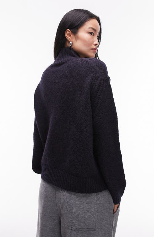 Topshop Stitch Detail Turtleneck Sweater