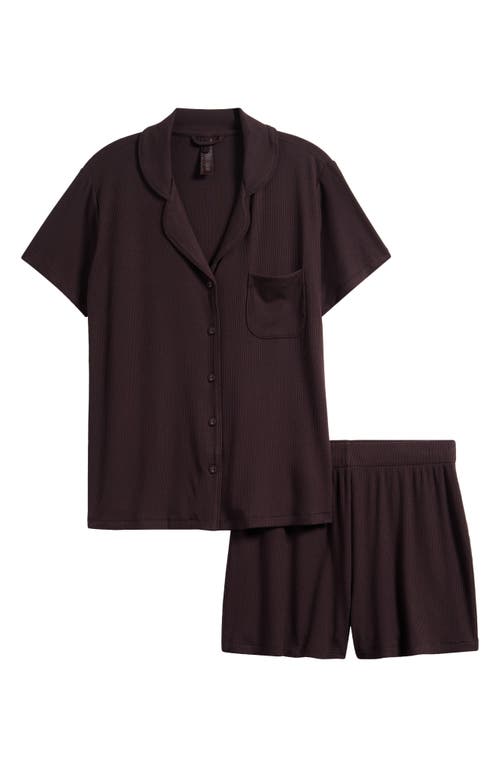 Skims Soft Lounge Short Sleep Set In Brown