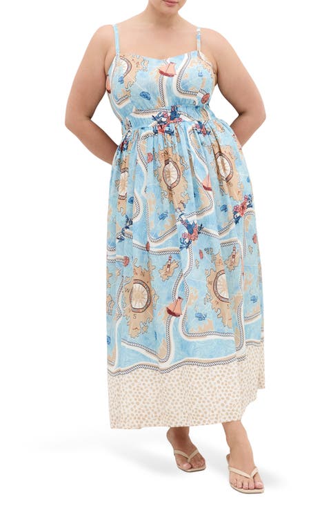 Voyage Print Maxi Dress (Plus)