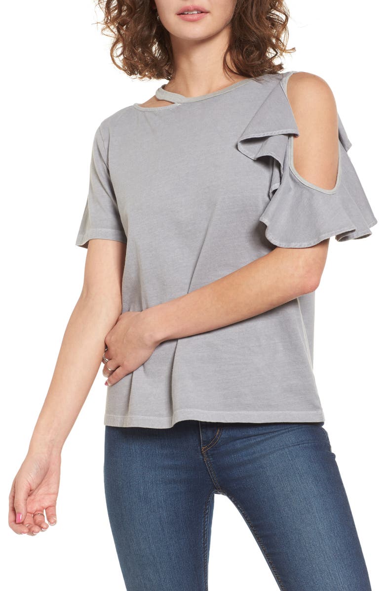 BP. Ruffle Cutout Tee, Main, color, 