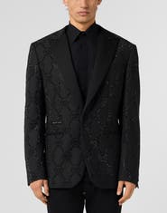 PHILIPP PLEIN Wool Blazer With Stin Details Monogram Men