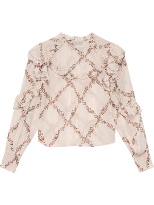 Mint Velvet Neutral Floral Print Blouse