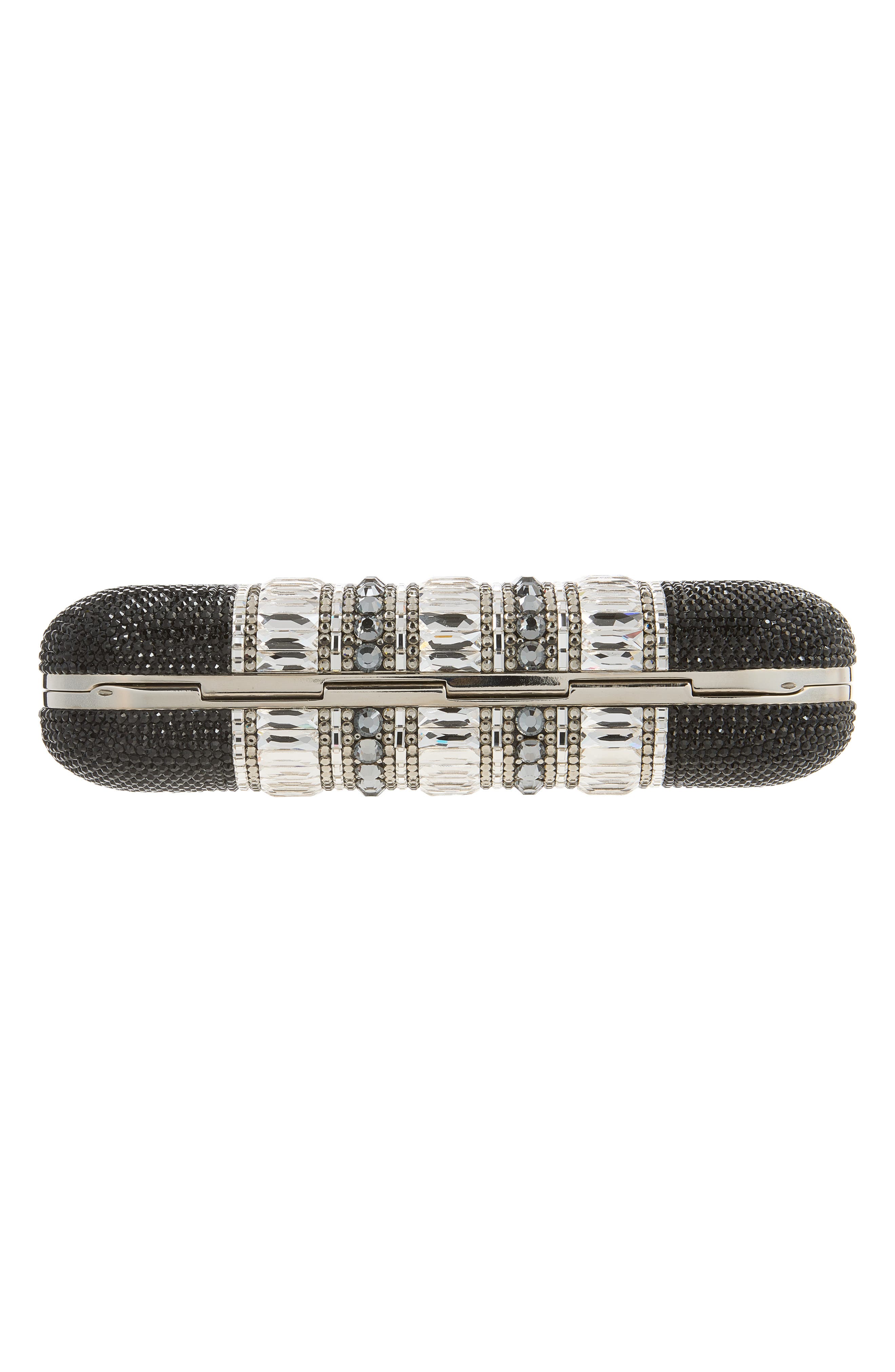 Long Slide Crystal Evening Bag, Alternate, color, SILVER JET MULTI