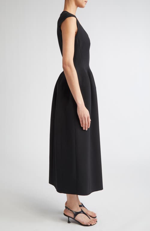 Fforme Leah Molded Bonded Crepe Dress In Black