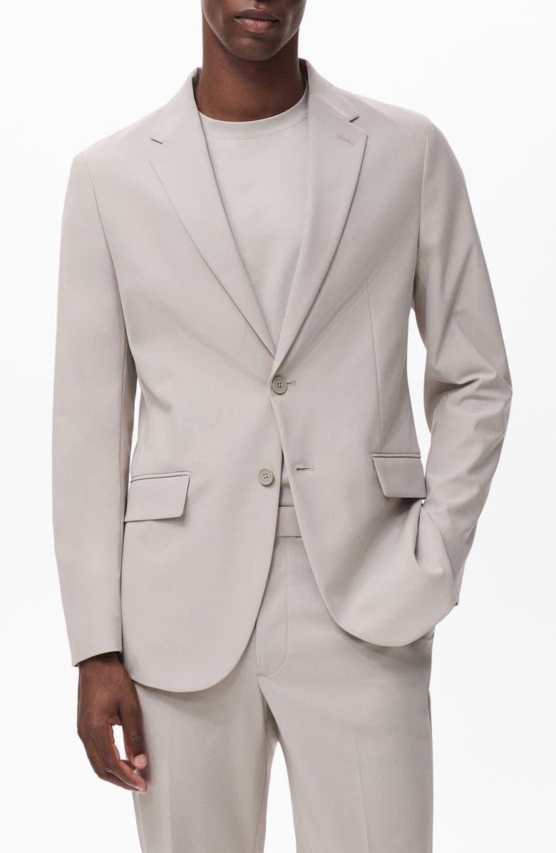 MANGO Zurich Slim Fit Thermolite<sup
®</sup
Suit Jacket, Main, color, Beige