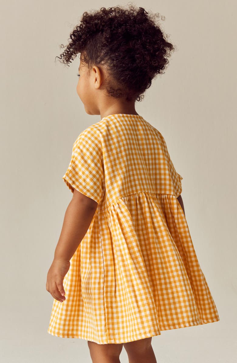 NEXT Kids' Gingham Cotton Dress, Alternate, color, Yellow
