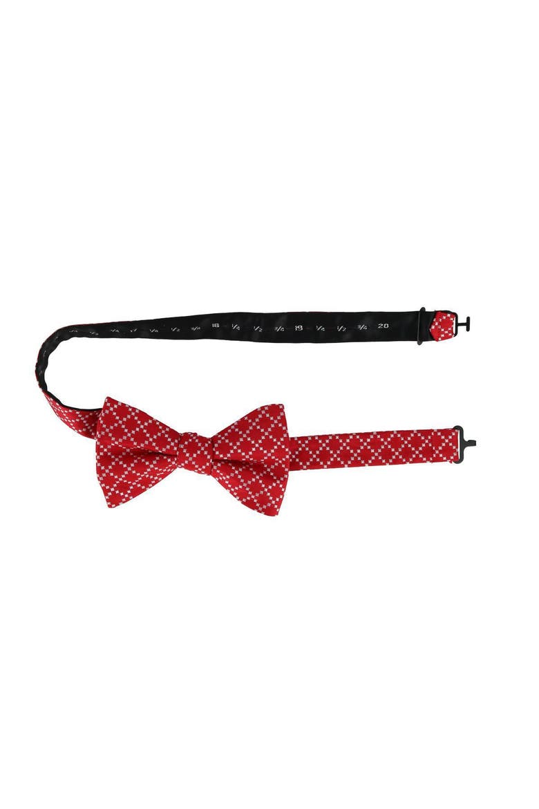 Rowan Geometric Pattern Silk Bow Tie, Alternate, color, Red