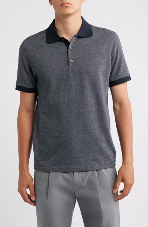 Geometric Jacquard Cotton Polo