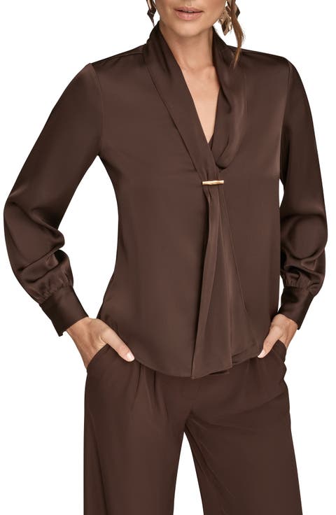 Tie Neck Satin Shirt