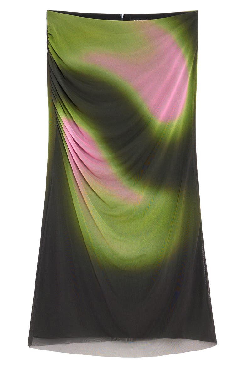 Tie Dye Mesh Pencil Skirt, Alternate, color, BLACK