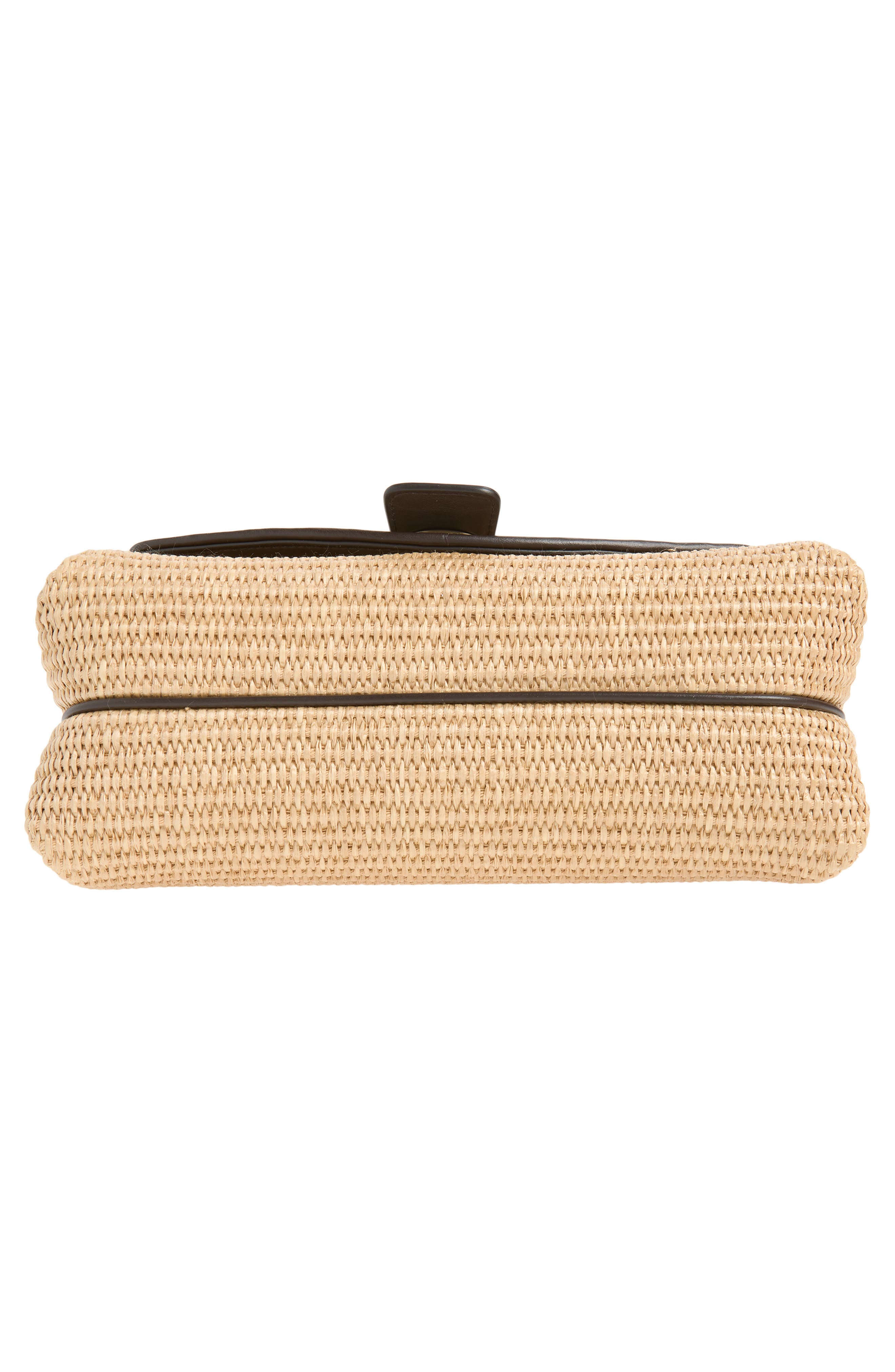 FERRAGAMO Mia Raffia Crossbody Bag, Alternate, color, Naturale Testa Di Moro