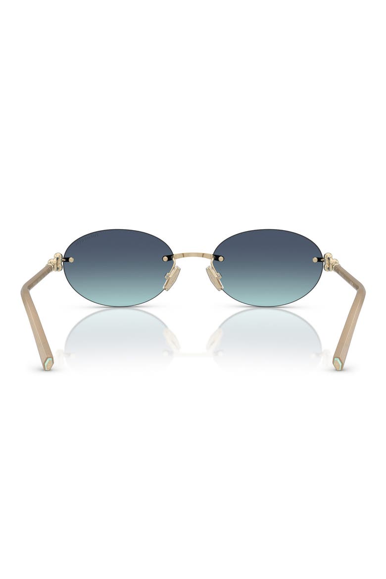 56mm Gradient Oval Sunglasses, Alternate, color, PALE GOLD/ AZURE GRADIENT BLUE