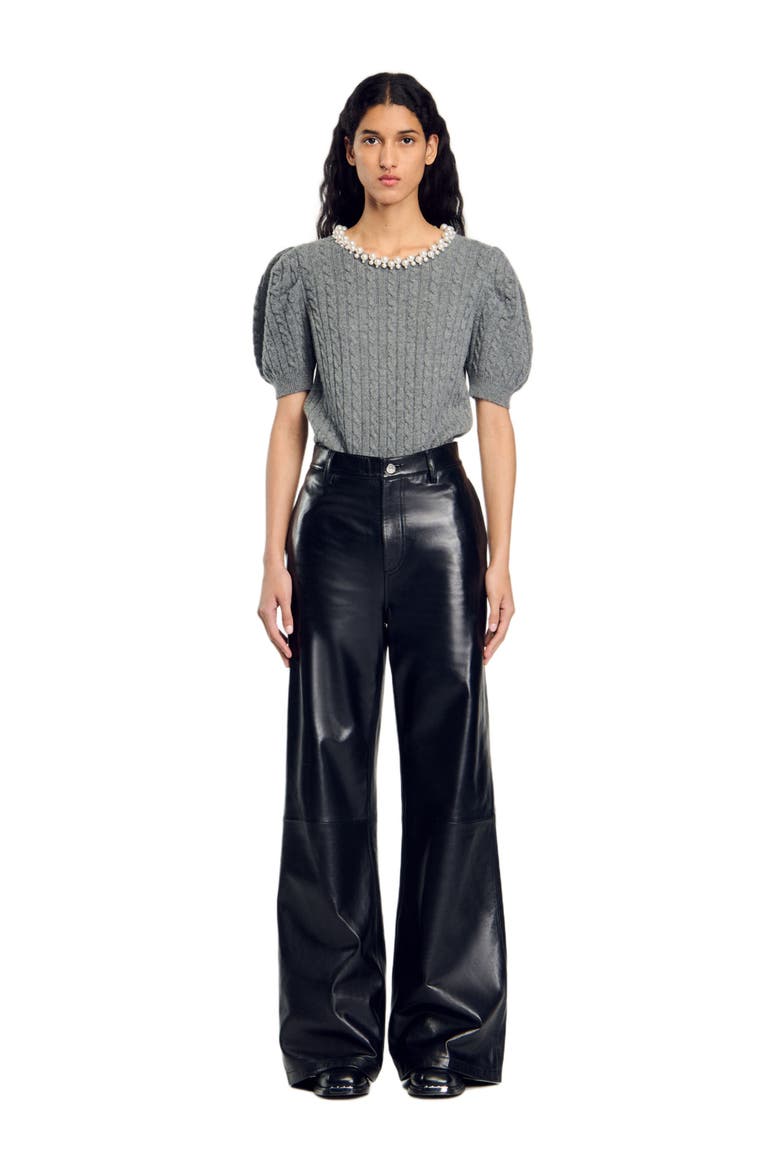 Cable knit sweater, Main, color, Grey