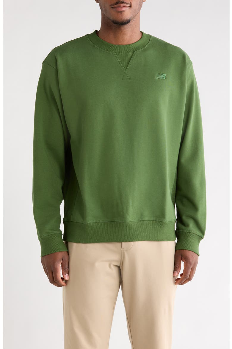 Athletics Cotton French Terry Sweatshirt, Main, color, DARK ALPINE GREEN