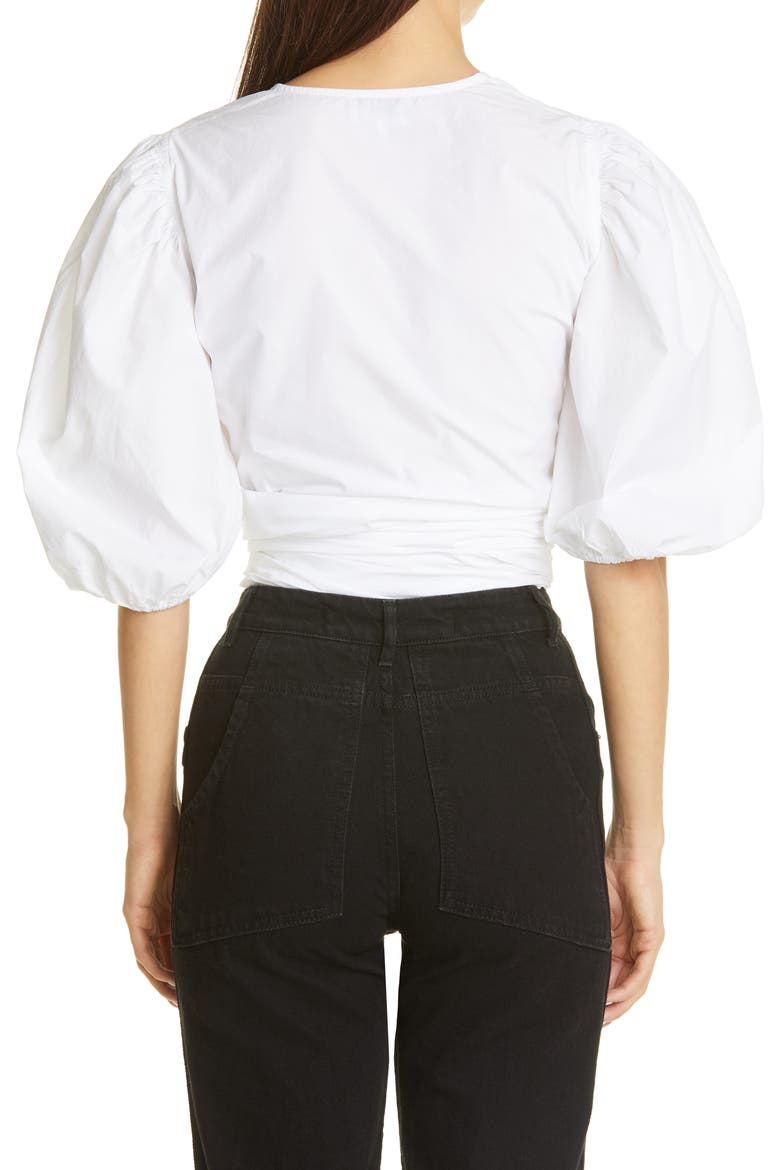 Organic Cotton Poplin Wrap Top, Alternate, color, BRIGHT WHITE