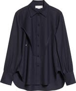 Victoria Beckham Yoke Detail Stretch Button-Up Shirt