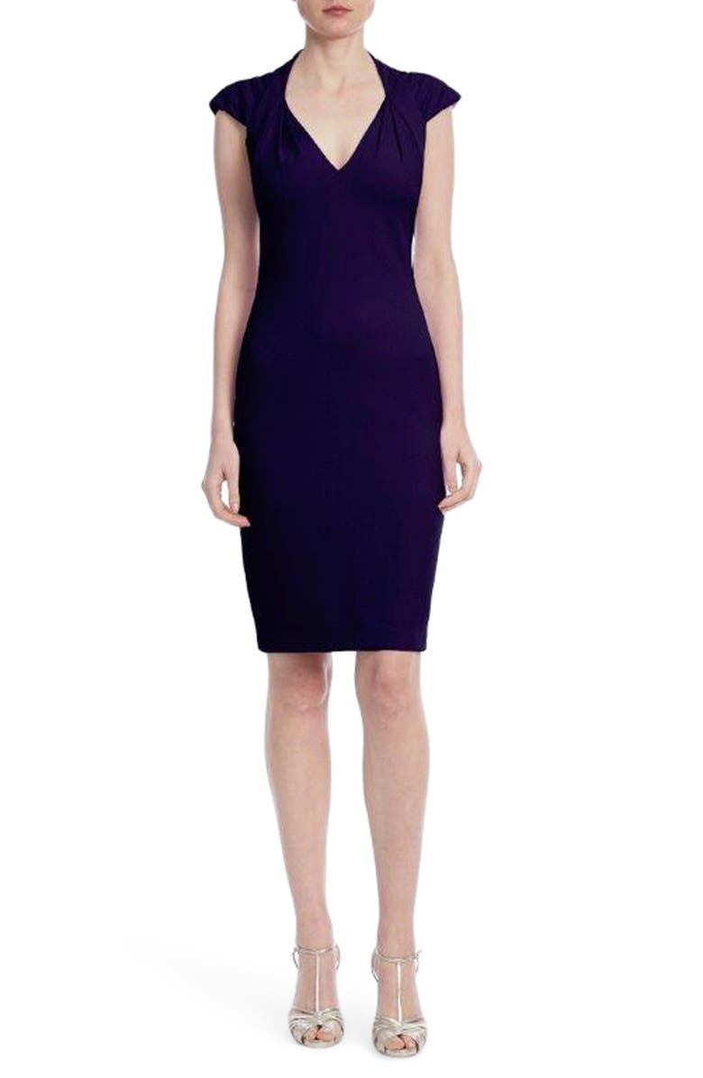 Badgley Mischka Collection Odessa Pleat Cocktail Dress, Alternate, color,
