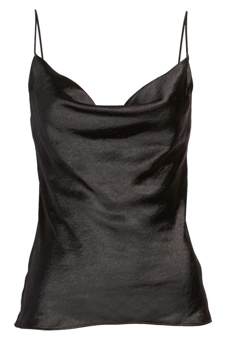Cowl Neck Camisole, Alternate, color, BLACK