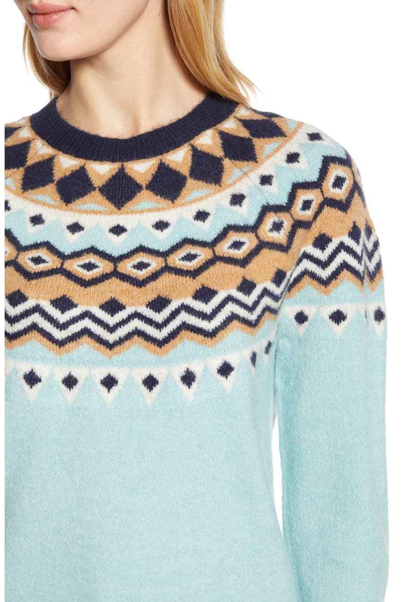 x Atlantic-Pacific Fair Isle Sweater (Nordstrom Exclusive), Alternate, color, BLUE- NAVY FAIRISLE