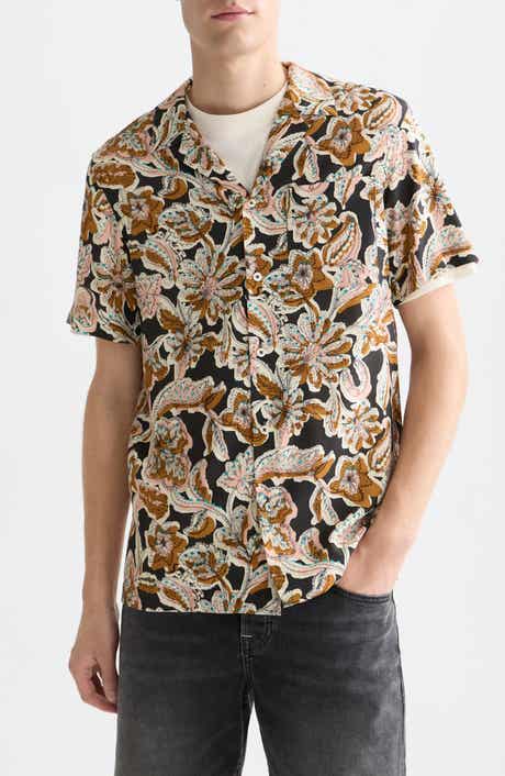 Scotch & Soda Relaxed Fit Print Short Sleeve Button-Up Shirt