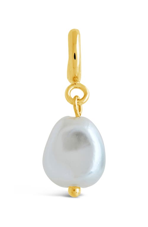 Sterling Forever Baroque Cultured Freshwater Pearl Charm In 14k Gold Plated In Gold