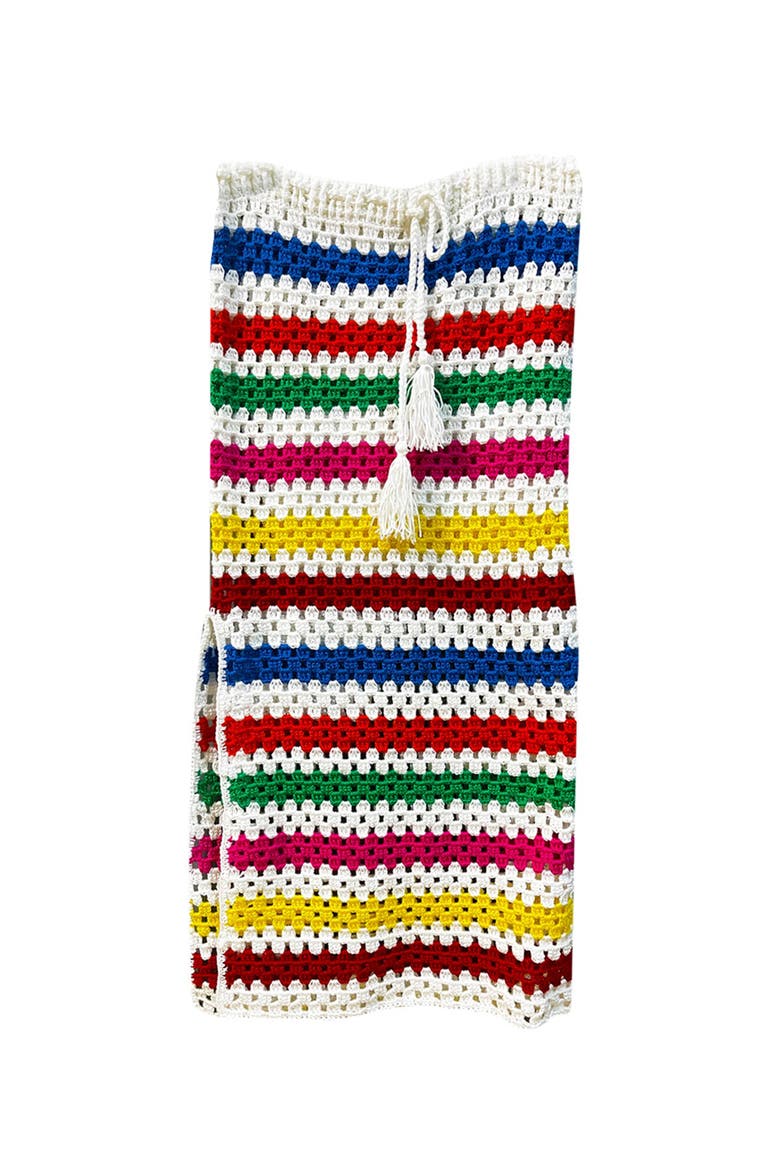 Hand-Made Knitted Striped Crochet Cover-Up Skirt, Little Kid-Big Kid, Main, color, Multicolor