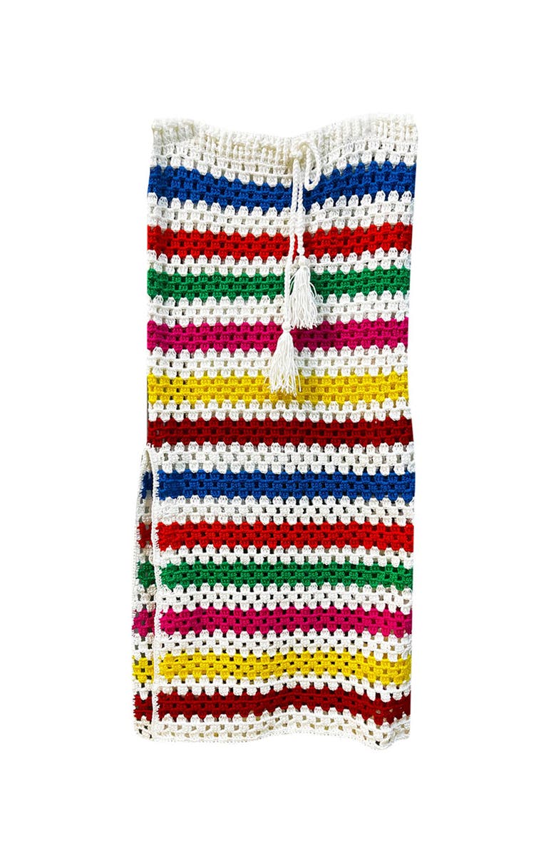 NESSI BYRD Hand-Made Knitted Striped Crochet Cover-Up Skirt, Little Kid-Big Kid, Main, color, Multicolor