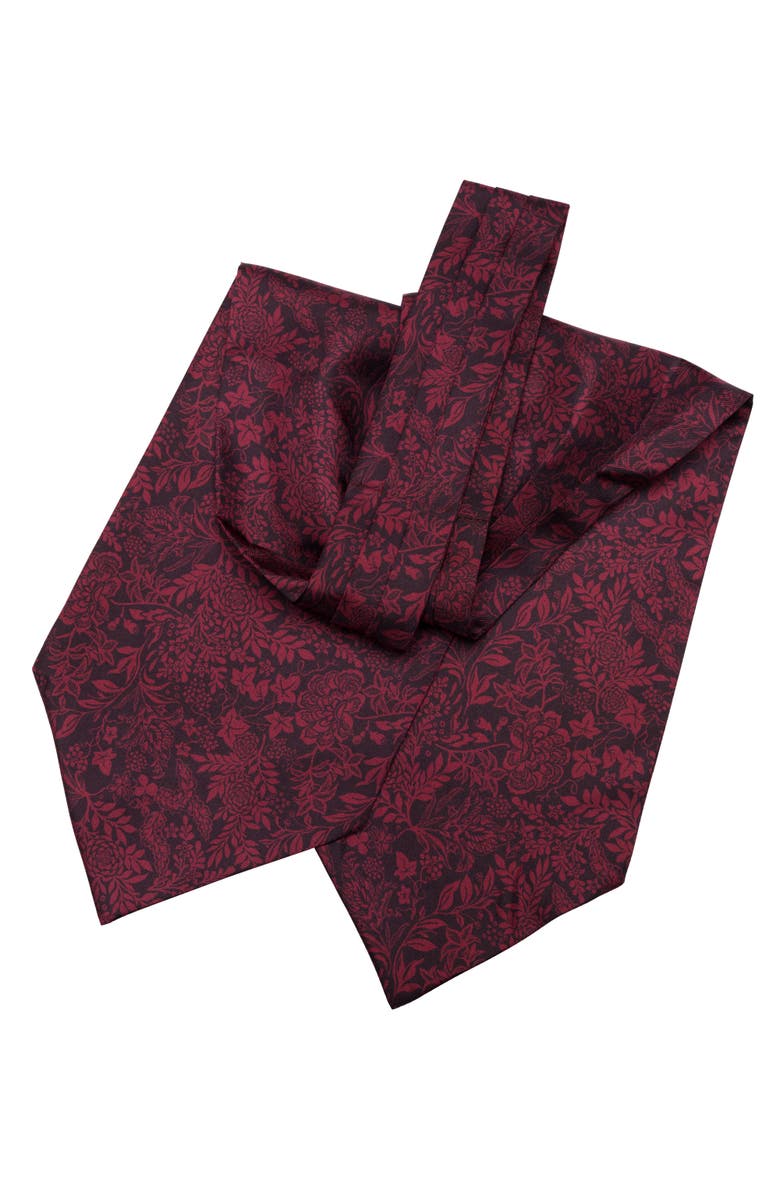 Elizabetta Portofino - Silk Ascot Cravat Tie for Men, Alternate, color, Burgundy