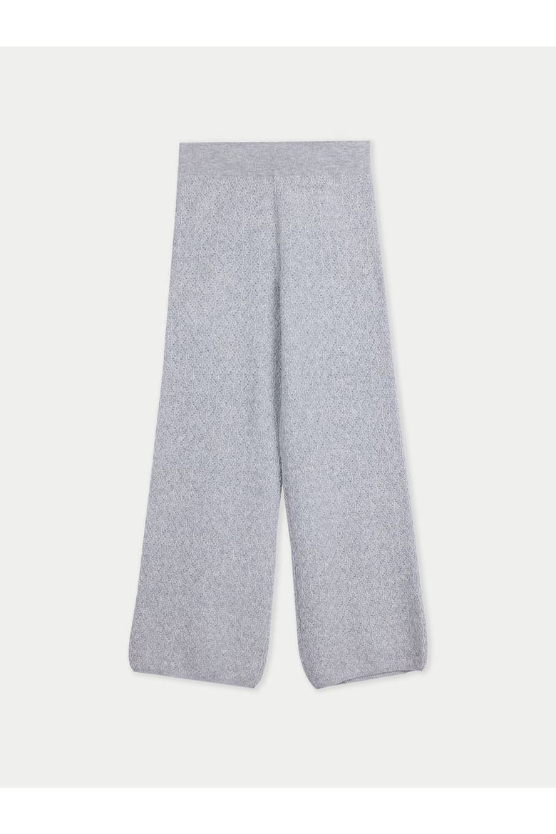 Wide-Leg Ajour Knit Cashmere Pants, Main, color, high rise