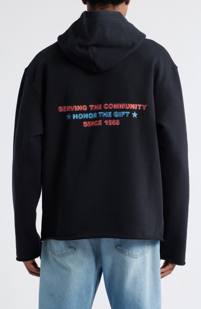 HONOR THE GIFT Auto Association Embroidered Hoodie, Alternate, color, Black