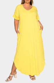L I V D Short Sleeve Jersey Maxi Dress