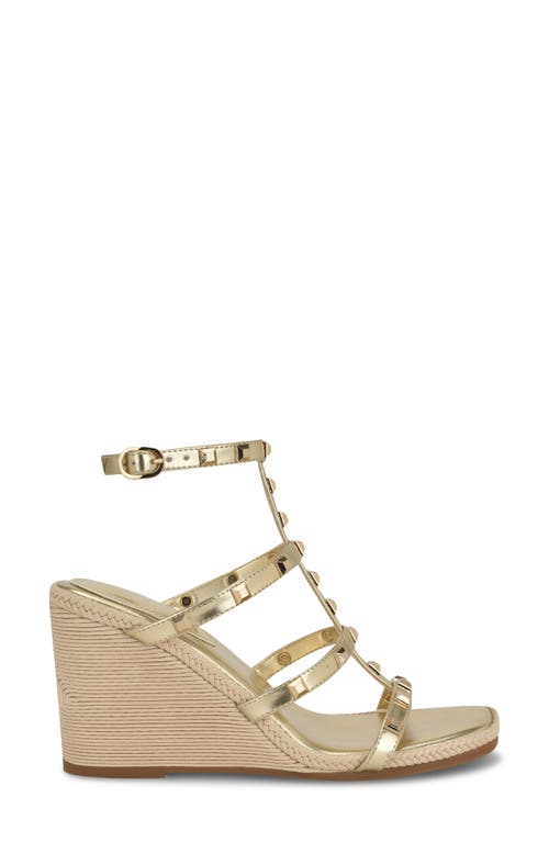 Nine West Sardis Strappy Wedge Sandal In Gold