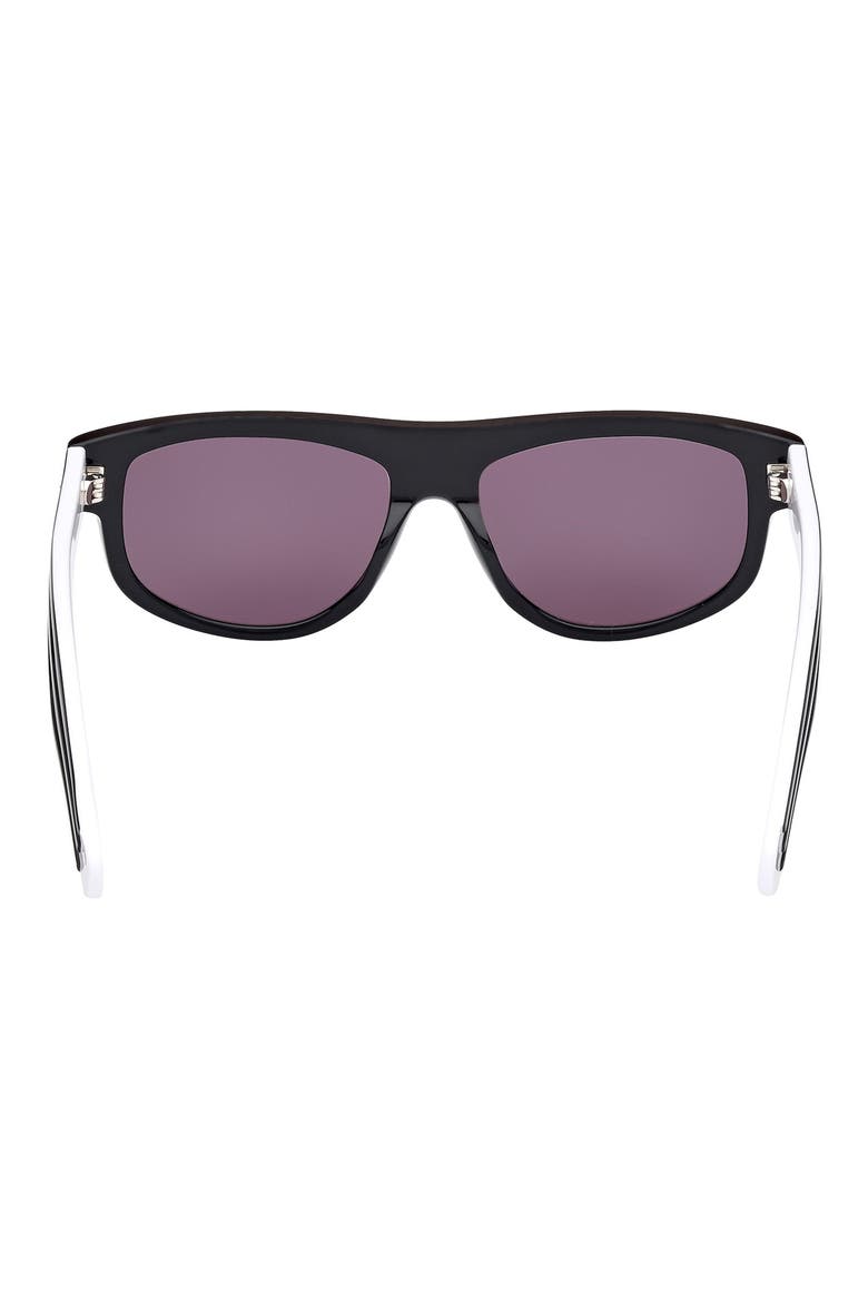 55MM Cat Eye Sunglasses, Alternate, color, SHINY BLACK / SMOKE