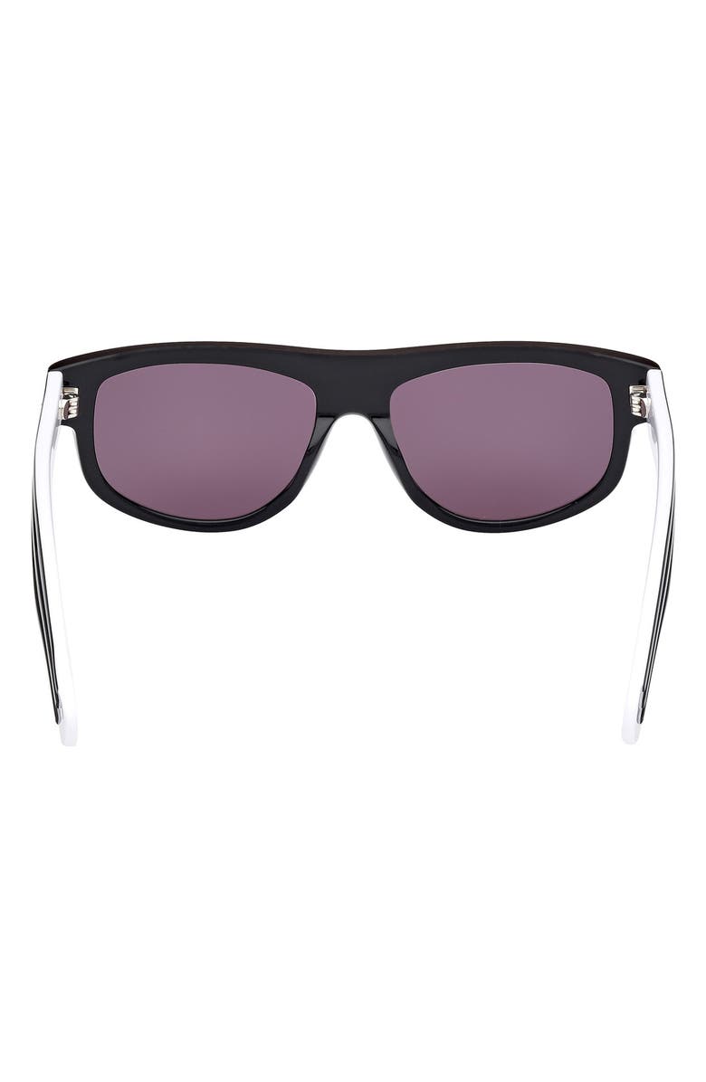 adidas 55MM Cat Eye Sunglasses, Alternate, color, Shiny Black / Smoke