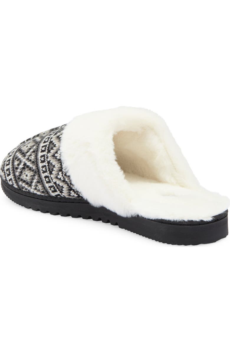 Børn Fair Isle Faux Fur Lined Scuff Slipper, Alternate, color,
