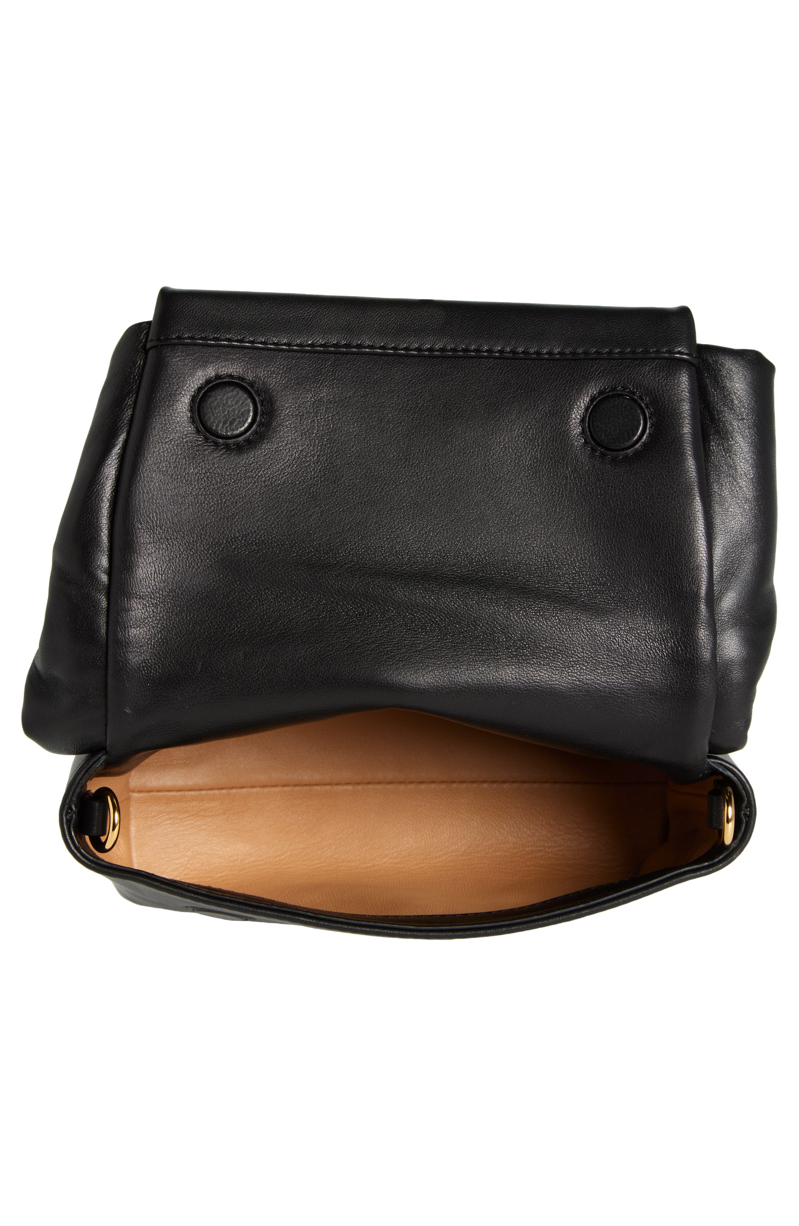 JW Anderson Small Twister Leather Top Handle Bag, Alternate, color, Black