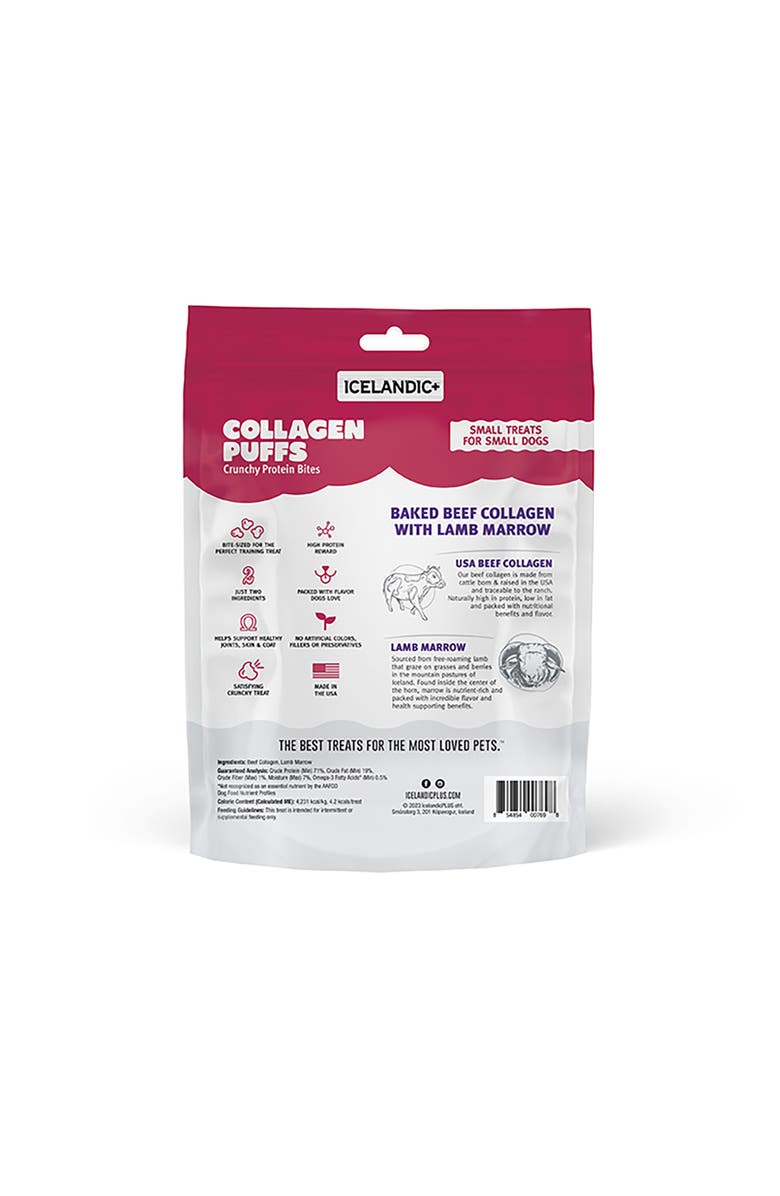 ICELANDIC+ Collagen Puffs Baked Beef Collagen w/ Lamb Marrow 1.3oz Dog Treats, Alternate, color, Multicolored