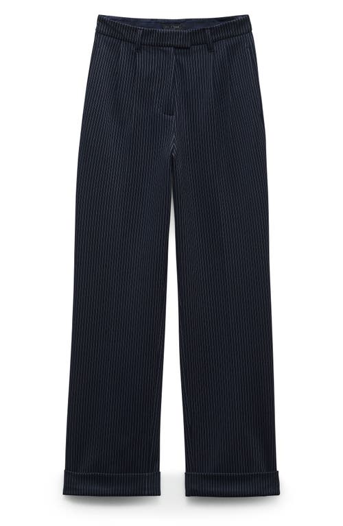 Rag & Bone Marianne Pinstripe Ponte Pants In Navy Stripe