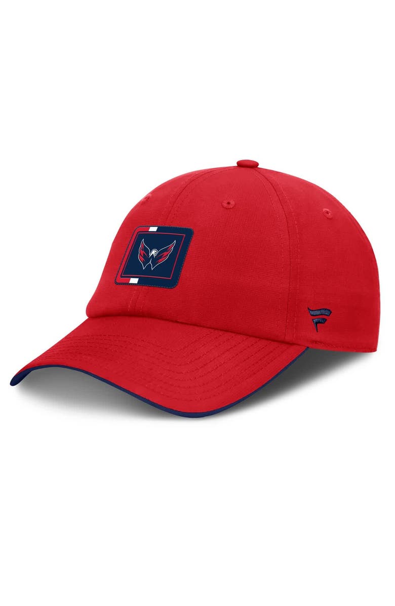 FANATICS Men's Fanatics Red/Navy Washington Capitals Authentic Pro Ripstop Adjustable Hat, Main, color, Red