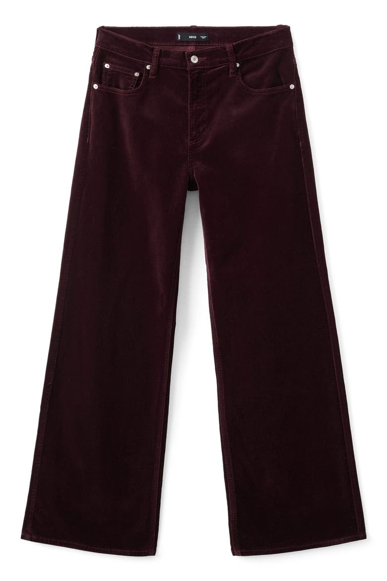 Wide Leg Velvet Jeans, Alternate, color, WINE
