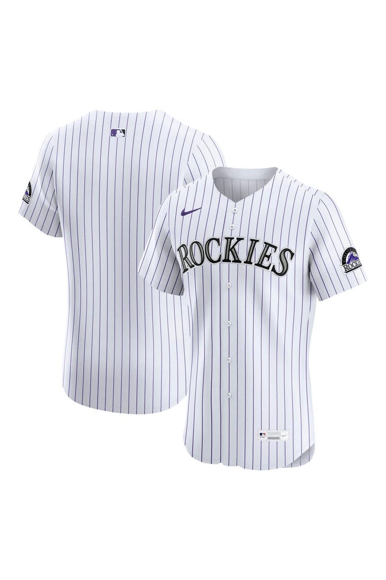 Men's Nike White Colorado Rockies Home Elite Jersey, Main, color, White