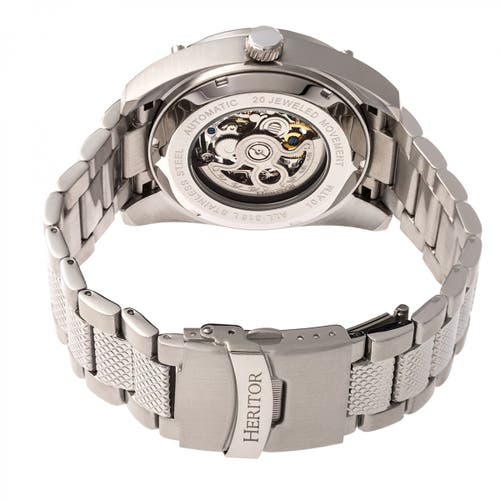 Heritor Automatic Daniels Semi-skeleton Leather-band Watch In Metallic