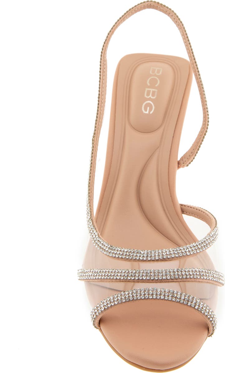 BCBG Sarin Rhinestone Clear Slingback Sandal, Alternate, color, Clear/Tuscany