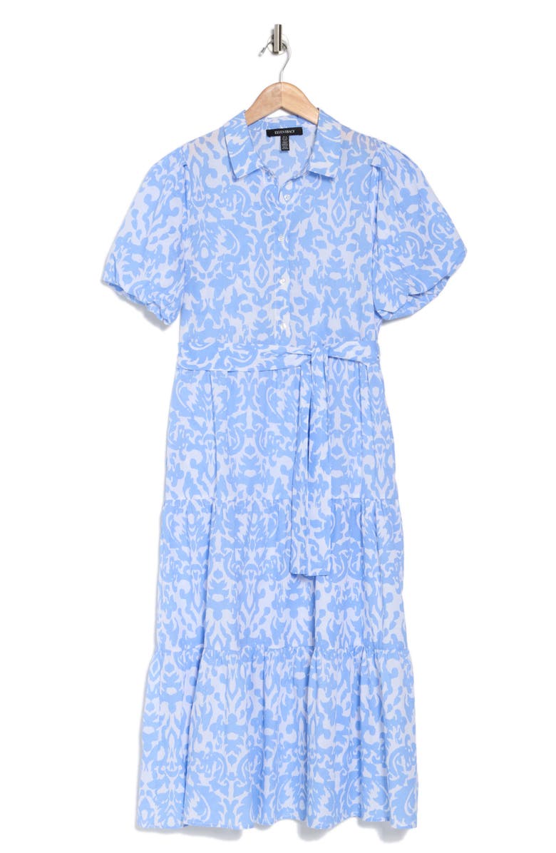 Ellen Tracy Tiered Puff Sleeve Shirtdress, Alternate, color,