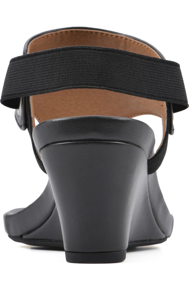 White Mountain Footwear All Dres Wedge Sandal, Alternate, color, Black/ Smooth