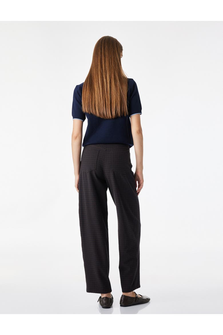 Mid Rise Checked Trousers With Pocket Detail, Alternate, color, BROWN CHECK