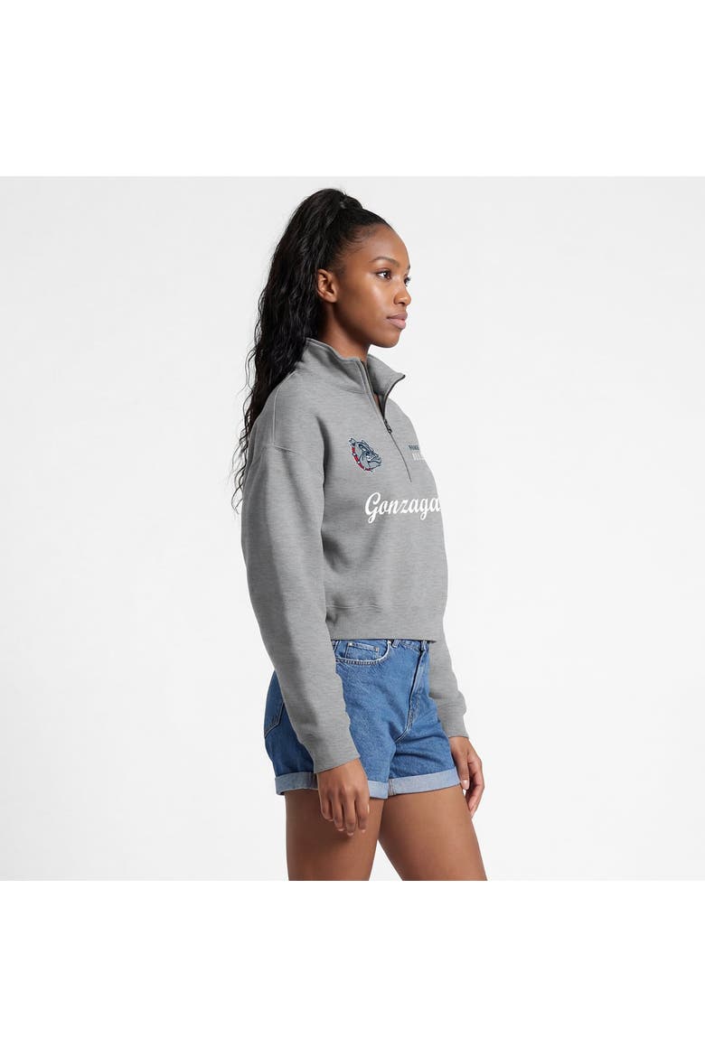 Women's Champion Gray Gonzaga Bulldogs Academic Triumph Quarter-Zip Tri-Blend Pullover, Alternate, color, Gray